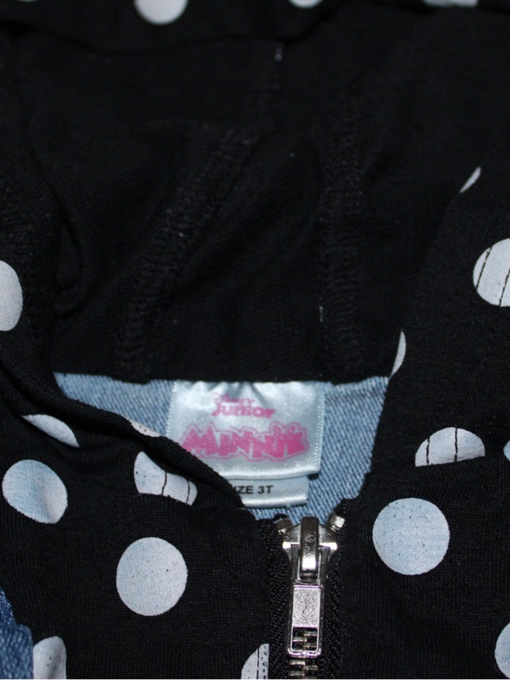 Disney Junior Minnie Mouse Polka Dot Hoodie - Black & White